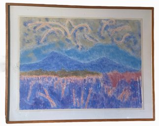 Large Signed Watercolor 'Cloud Dance' By Listed Artist E.K. Feiner