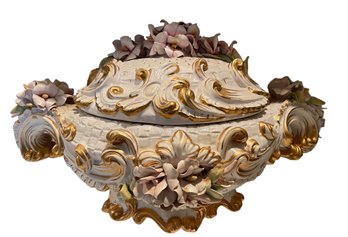 Large Capodimonte Covered Centerpiece Bowl
