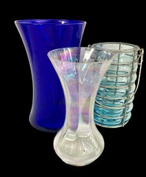 3 Pretty Glass Vases