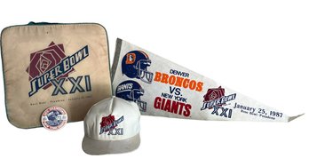 1987 Super Bowl XX1 Group Giants Vs Broncos