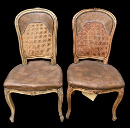 Matching Victorian Style Chairs With Cane Back And Leather (faux)?