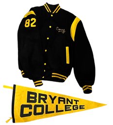 Vintage Bryant College Varsity Jacket & Pennant
