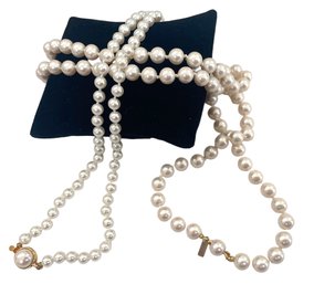 Marvella And Carolee Faux Pearl Strands - 2 Pieces