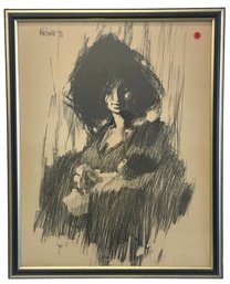 Original Large Print By Listed Artist Aldo Luongo 'Mother And Child' 1969