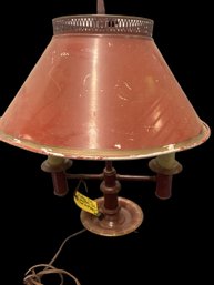 Vintage Red Tole Painted Metal Table/desk Lamp