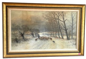Large Signed Watercolor By F. Lesshafft  (Pennsylvania 1862-1940)  (AK10)