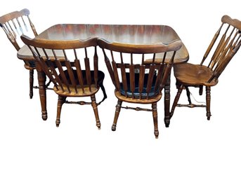 Solid Hardwood Dining Table And 4 Chairs