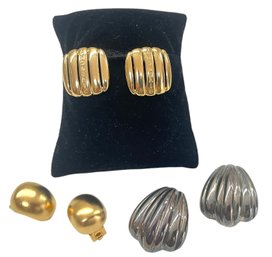 Givency And Kenneth J Lane Clip On Earrings - 3 Pairs