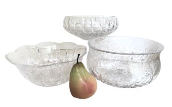 Three Vintage Cut Crystal Bowls