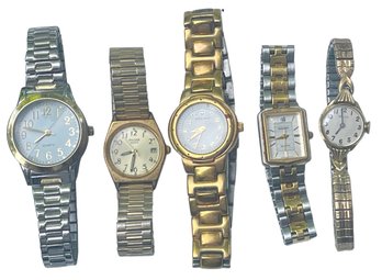 Five Ladies Watches  - Swiss Army, Bulova, Pulsar, Gruen,