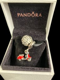 Pandora 925 Flower Bead And A Red Motorcycle NIB