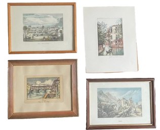 Group Of Vintage Prints Of 'European Cities'