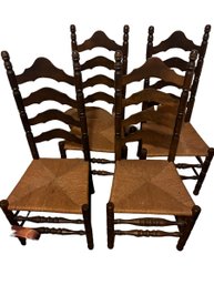 4 Antique Ladder Back Chairs