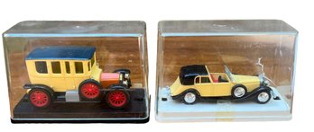 Two Models Of Antique European Cars  -  Original Boxes