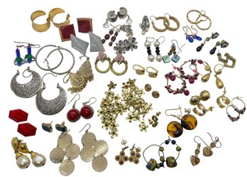 Pierced Earring Assortment - Vintage And Contemporary - 37 Pairs