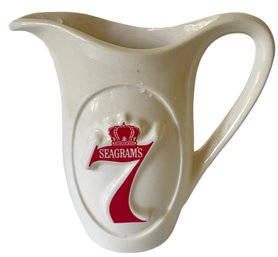 Vintage Seagrams 7 Ceramic Bar Pitcher