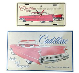 Cadillac License Plate Clock And Wall Hanging