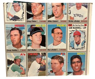 Partial Uncut Set 1970 Topps Baseball Cards