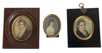 Three 19th Century Miniature Portraits