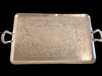 Vintage Hand Forged 'Ever-last Metal '  Aluminum Rectangular Serving Tray