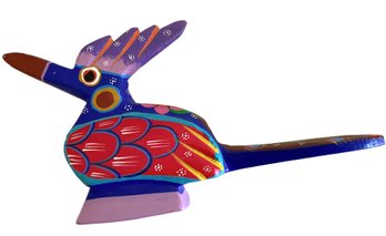 Rare 1980s Signed Oaxacan Roadrunner By Roberta Angeles 5' X 1' X 2.5'