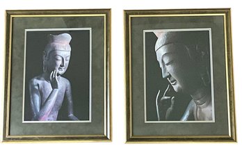 Pair Of Framed Photographs Of Buddha (O)