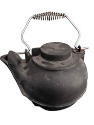 Antique 1940's Era Cast Iron Tea Kettle For Wood Stove