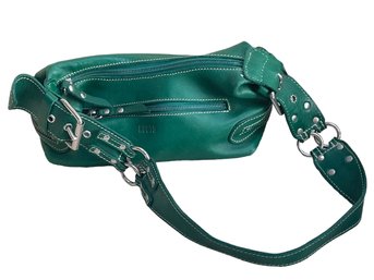 Roots Vintage Green Leather Handbag