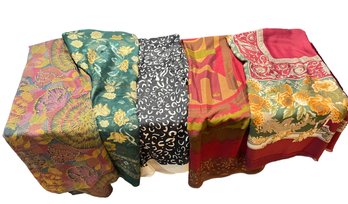Grouping Of Large Silk Scarves