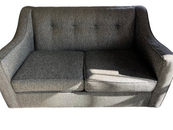 MCM Style 2 Cushion Loveseat Charcoal Grey