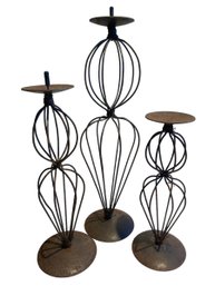 3 Metal Candle Holders
