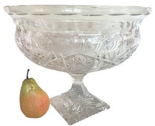 Huge Vintage Cut Crystal Centerpiece Bowl