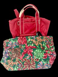 Ellington Red Bag With Lots Of Zippers And A Holiday Bag