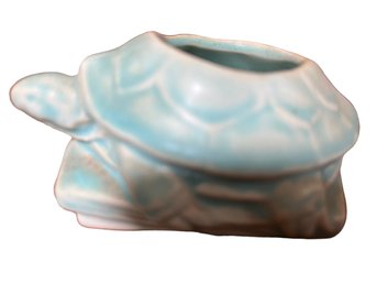 Vintage Mid Century McCoy Turtle Planter Robins Egg Blue