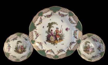 Meissen Plate And Bowls