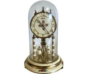Vintage Hermle 400 Day Anniversary Clock Brass With Glass Dome