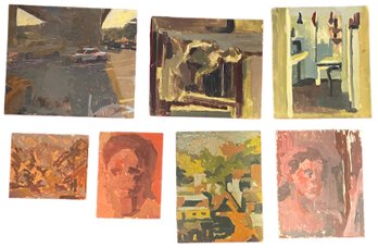 Seven Oil On Board Paintings