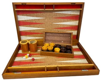 Vintage Wooden Backgammon Set