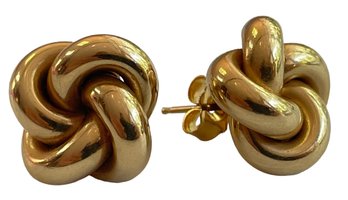 14K Floral Knot Pierced Earrings