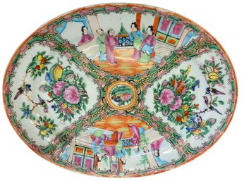 Antique Famille Rose Porcelain Oval Platter (E)
