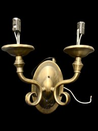 Brushed Brass Two Stationary Arm Wall Sconce