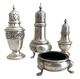 Collection Of Sterling Silver Salt Shakers And Salt Dish 5.31 Toz