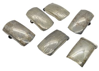 1950s Sterling Silver Belt Buckles - Set Of 6