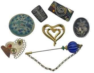 Pretty Pin Collection A - 7 Pieces - Includes Alice Seely Pewter