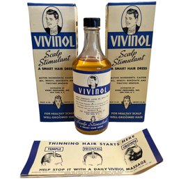 Two Bottles 1930s VIVINOL Scalp Treatment