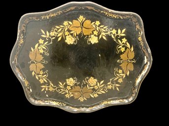 Wood And Gilt  Hand Painted Tray