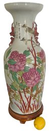 Fine Antique Chinese Hand Painted Poetry Floor Vase