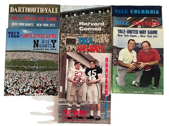 Nine Yale Fotball Programs 1961-1975