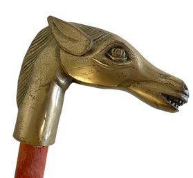 Vintage Brass Horse Head Cane (A)