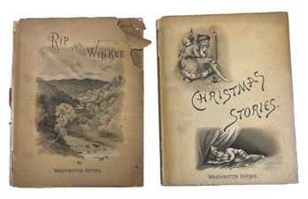 1891 Washington Irving Books 'Rip Van Winkle' 'Christmas Stories